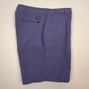 Mountain Hardwear Mens Shorts 34 Purple Nylon Outdoor‎ Hiking Cargo Zip Pocket